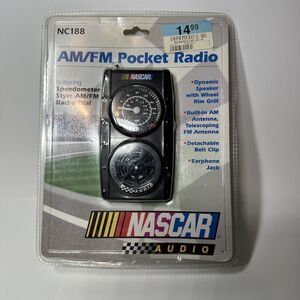 New Sealed Nascar Pocket AM FM Radio Speedometer Style Dial